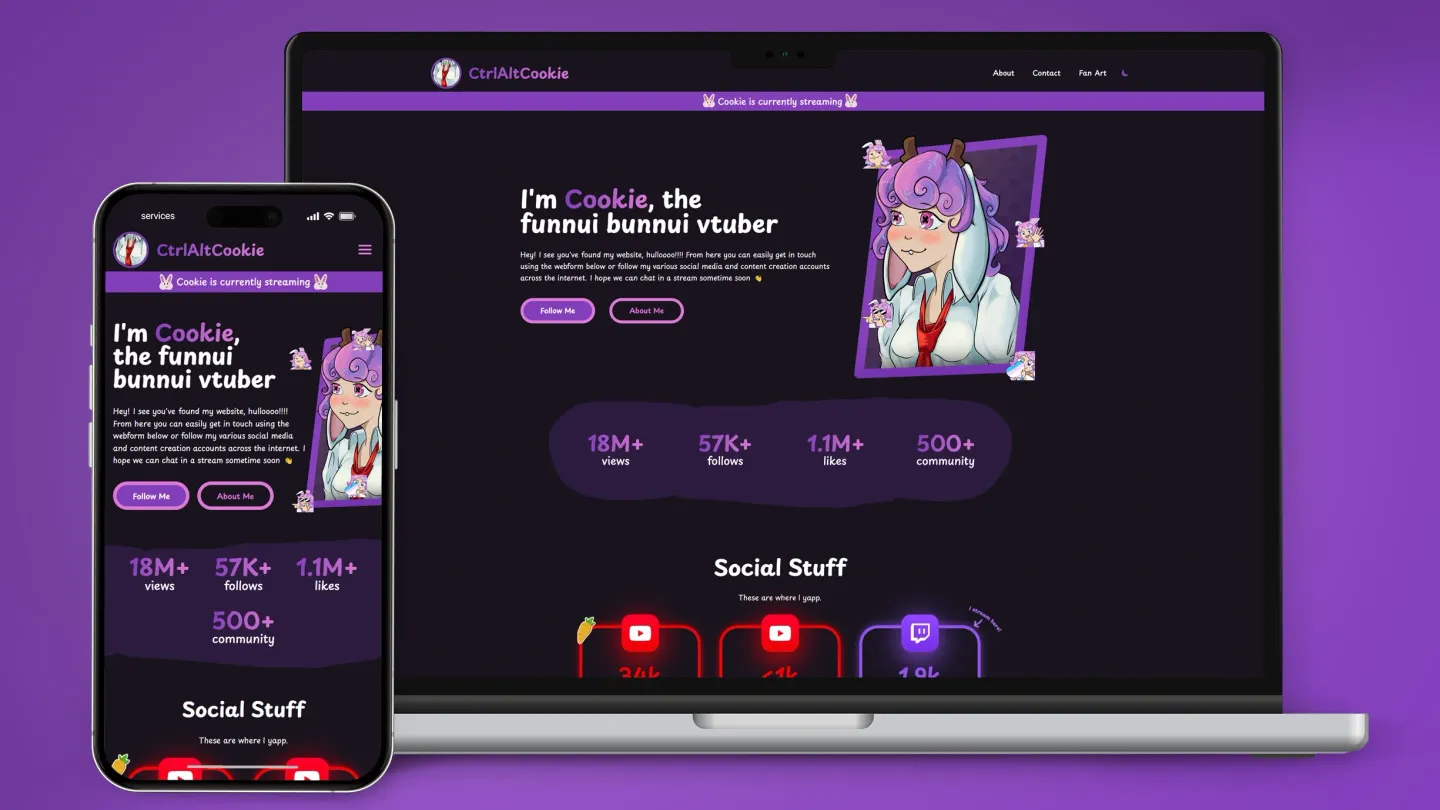 Mockup of CtrlAltCookie project