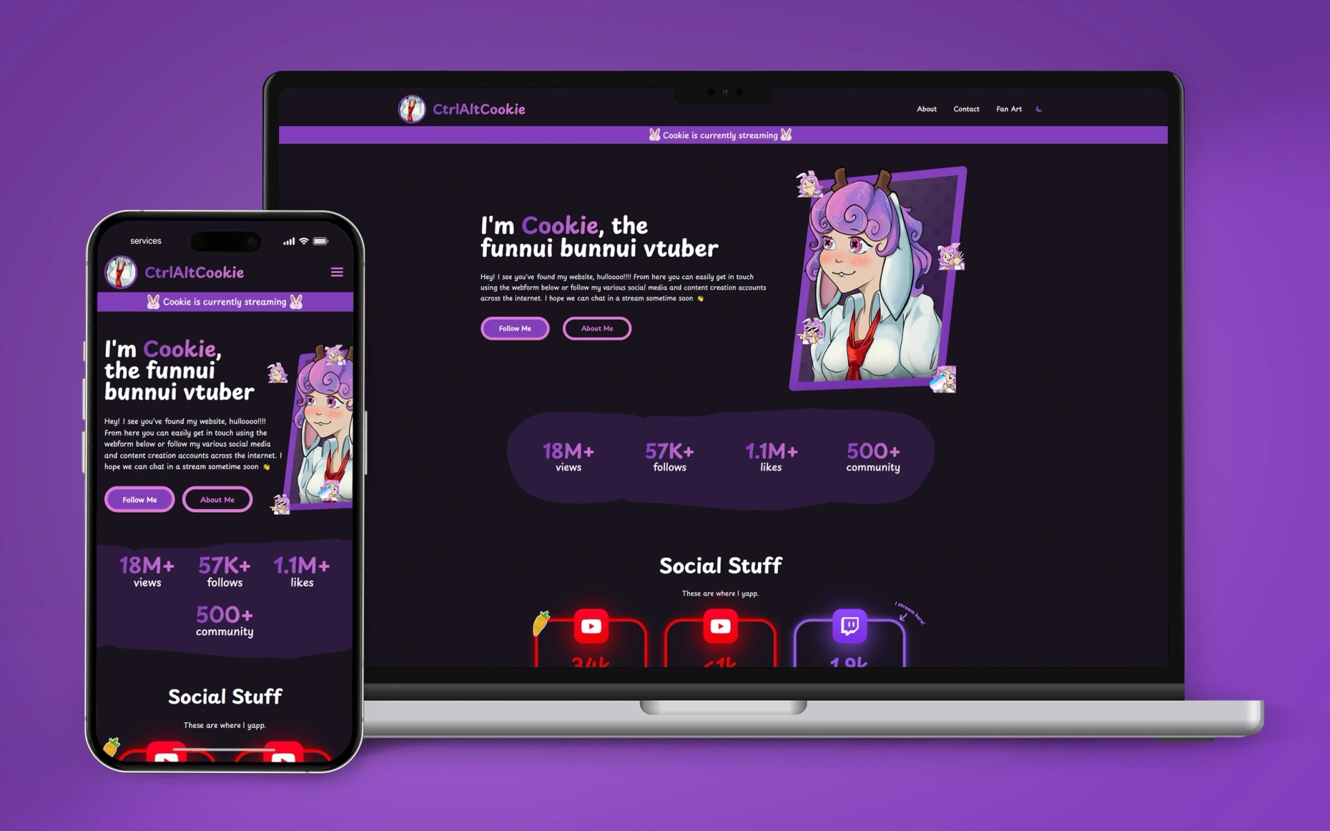 Mockup of CtrlAltCookie project