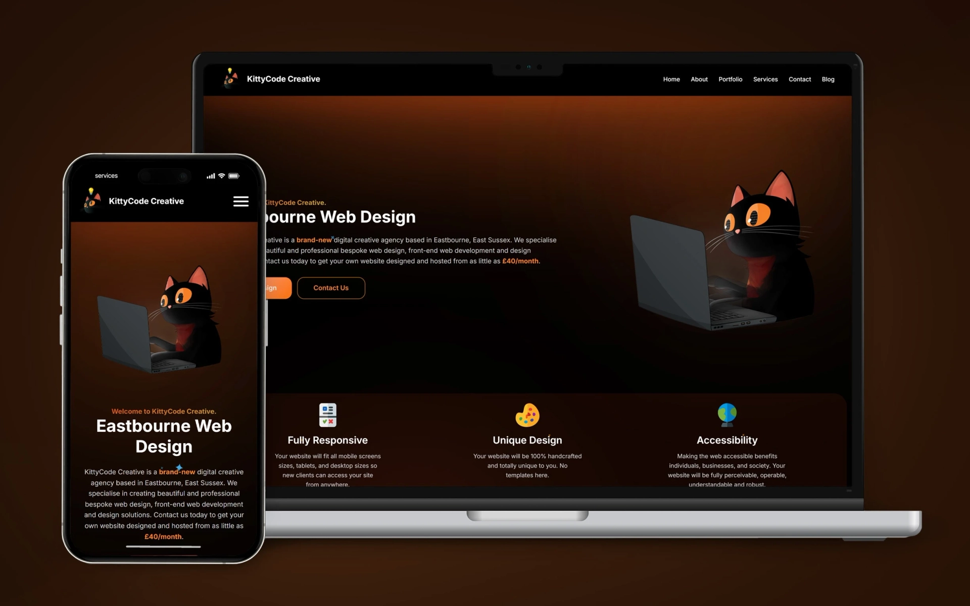 Mockup of KittyCode Creative project