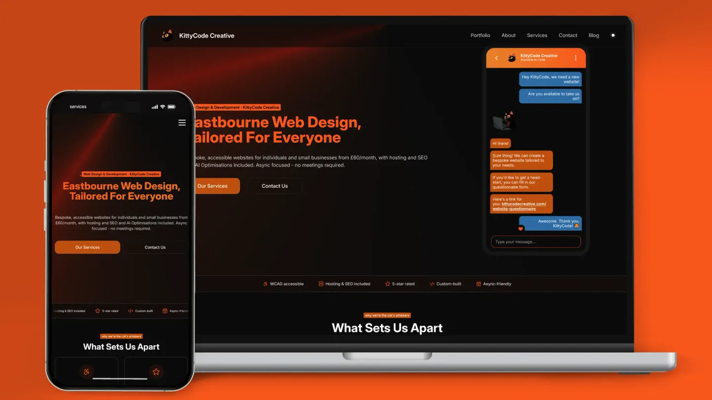 Mockup of KittyCode Creative project